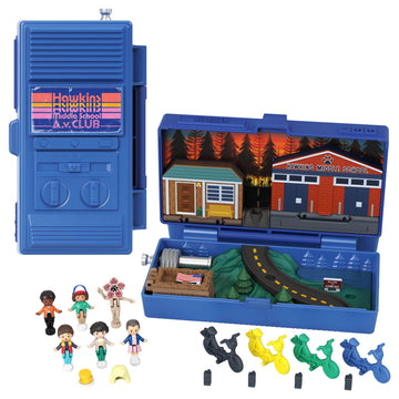 Polly Pocket Collector Playset, Stranger Things Compact with 6 Special Edition Character Dolls and 10 Accessories