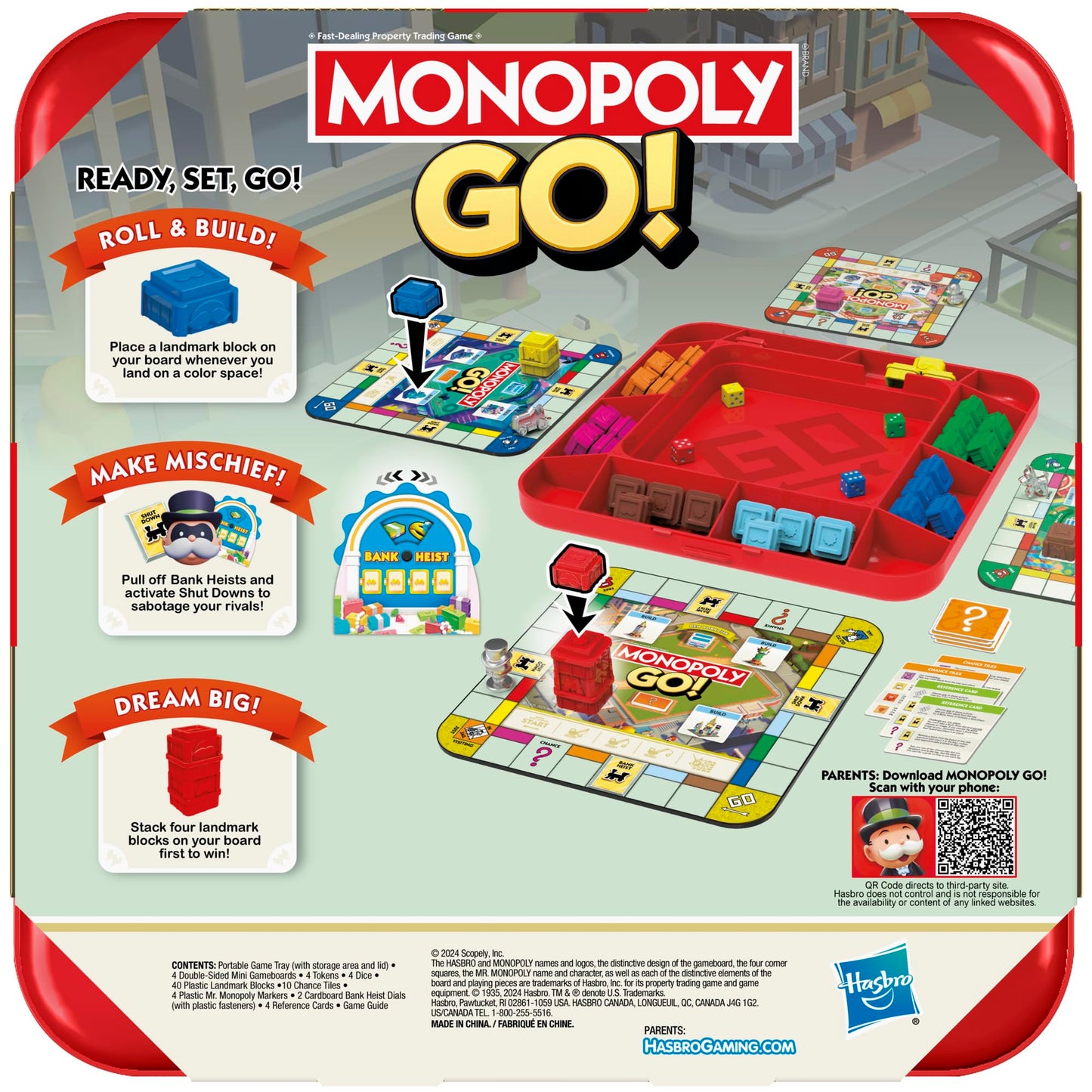 Monopoly GO! Board Game | Inspired by The Popular Mobile Board Game | Ages 8+ | 2-4 Players | 15 Mins. | Family Games | Travel Games for Kids