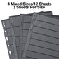 Stamp Collection Inserts - Collector Stamp Album 12 Sheets with 4 mixed sizes for Stamp Collection Binder Kit IS01MX112