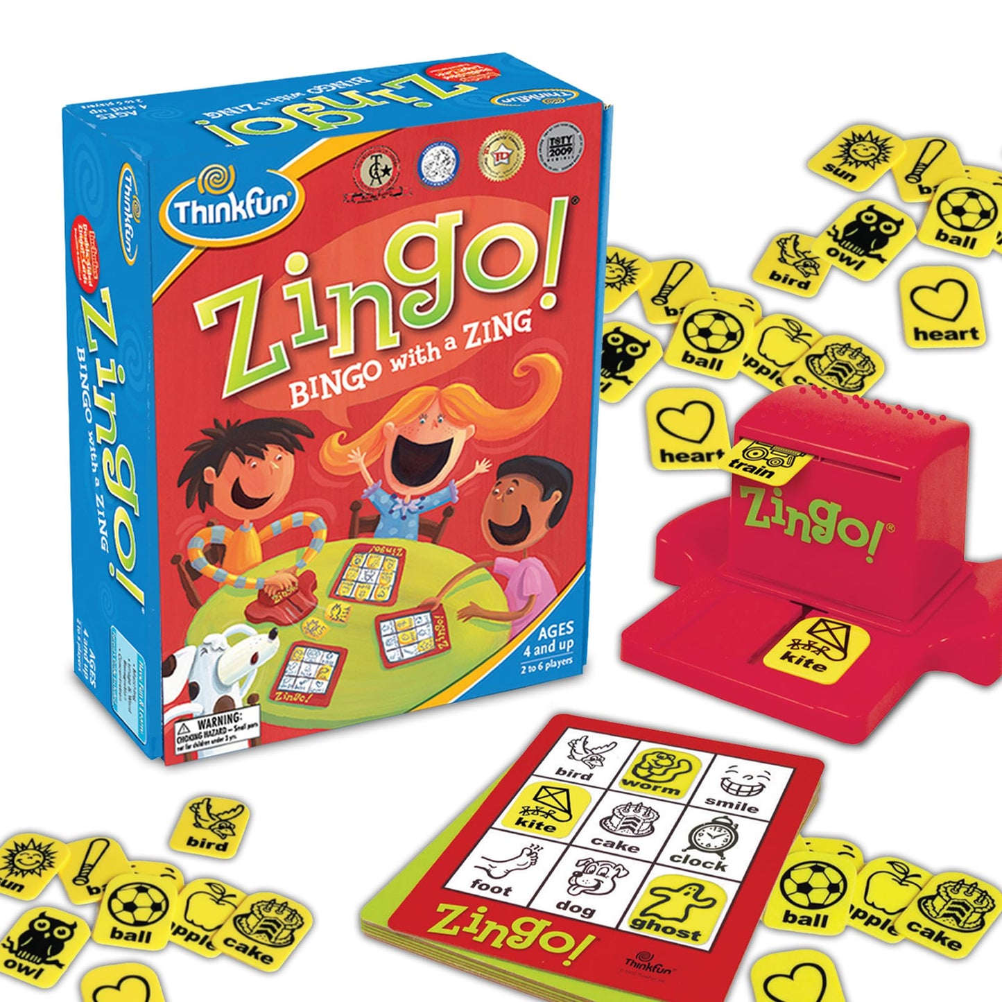 ThinkFun Zingo Bingo Award Winning Preschool Game for Pre-Readers and Early Readers Age 4 and Up - One of the Most Popular Board Games for Boys