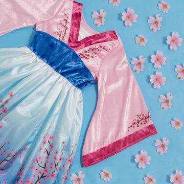 Little Adventures Cherry Blossom Princess Dress - Machine Washable Child Pretend Play and Party Clothes With No Glitter - Doll Not Included