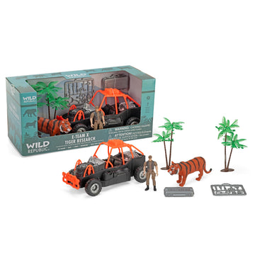 Wild Republic E-Team X Set Tiger Rescue Playset, Action Figure, Animal, Vehicle, Accessories, Gifts for Kids