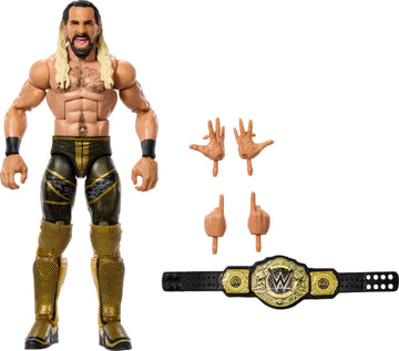 Mattel WWE Elite Action Figure & Accessories, 6-inch Collectible Seth Rollins with 25 Articulation Points, Life-Like Look & Swappable Hands