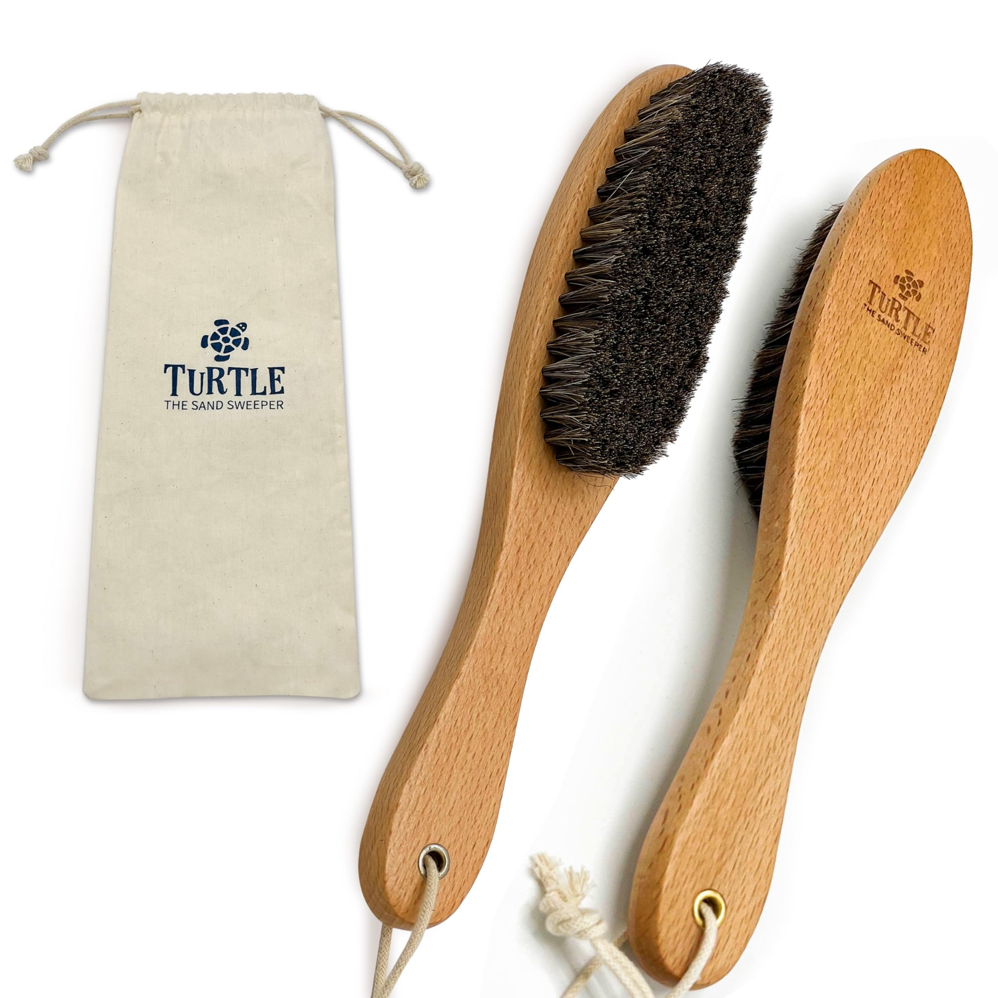 Beach Sand and Pool Feet Brush w/Soft Bristles | 2 Pc. Set | Use Also for Surfboards, Towels, Chairs, Pet Paws, & Outdoor Gear | Portable Travel Gear