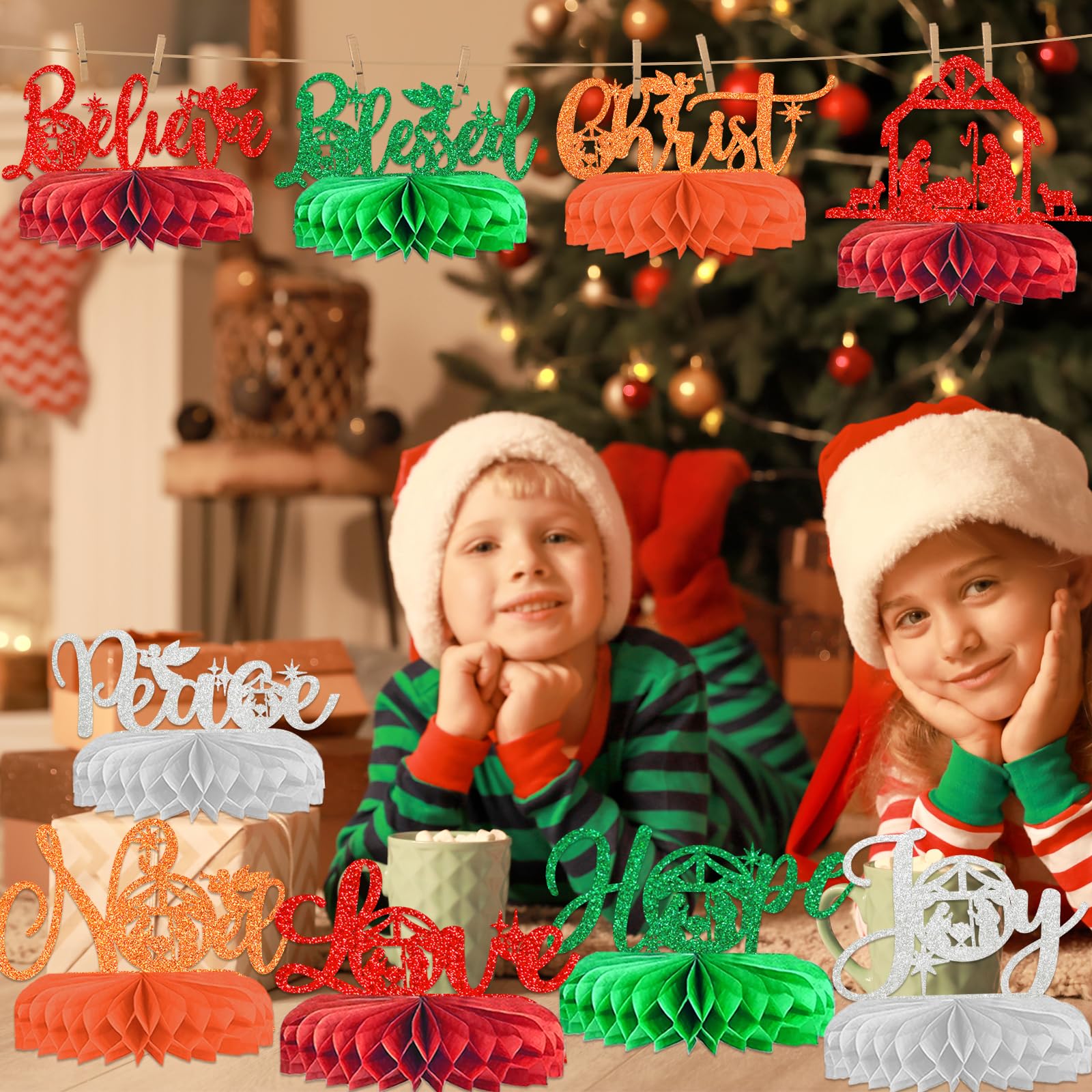 Christmas Honeycomb Centerpieces Jesus Christmas Decorations Religious Christmas Decorations for Christmas Party Table Decorations Christmas Party