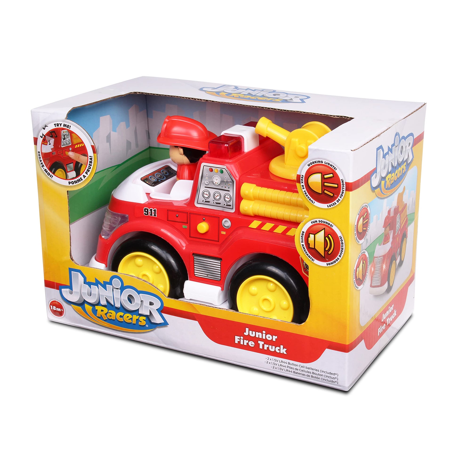 NKOK Junior Racers Lights & Sounds Fire Truck, Multi