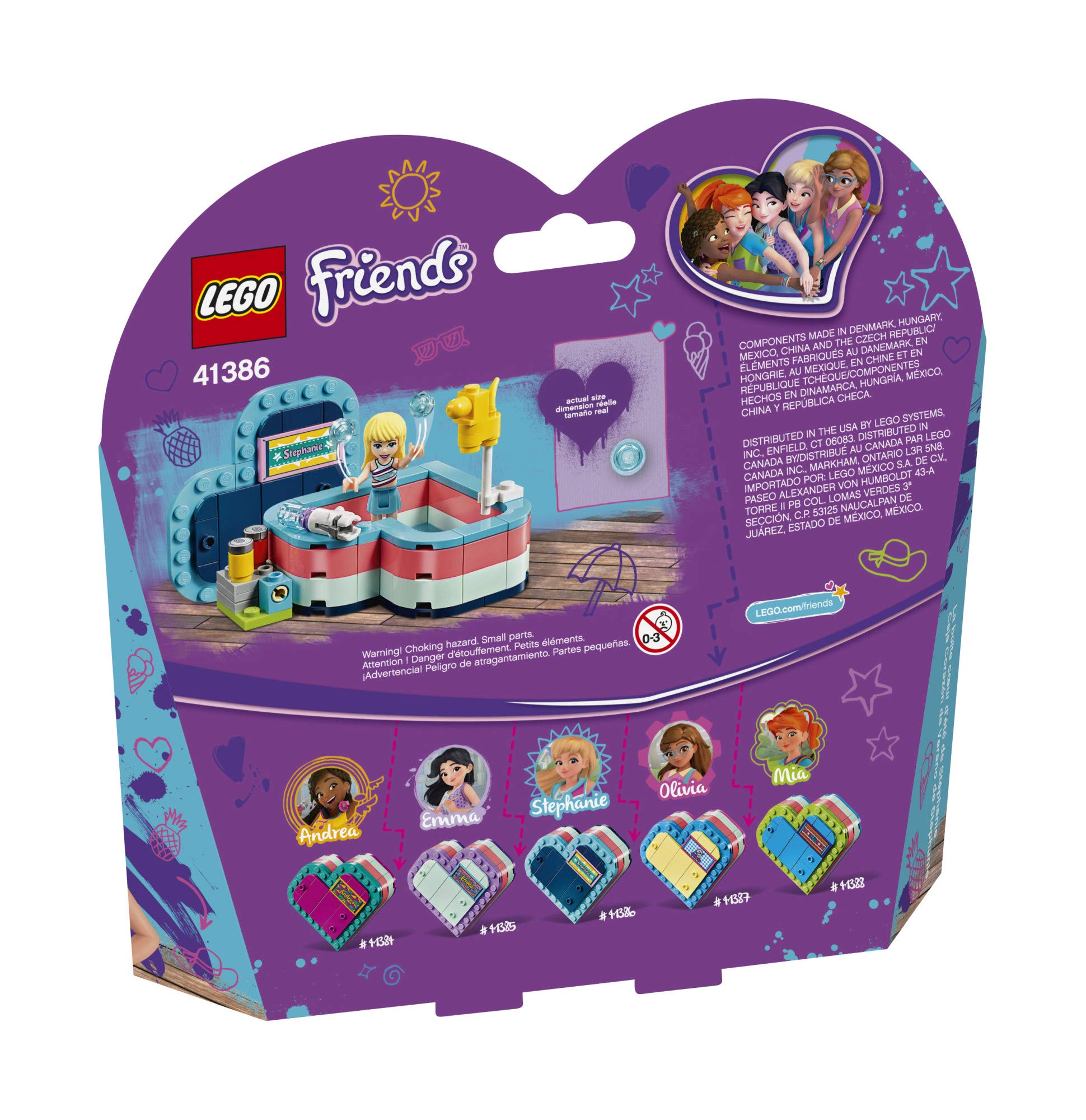 LEGO Friends Stephanie’s Summer Heart Box 41386 Building Kit, New 2019 (95 Pieces)