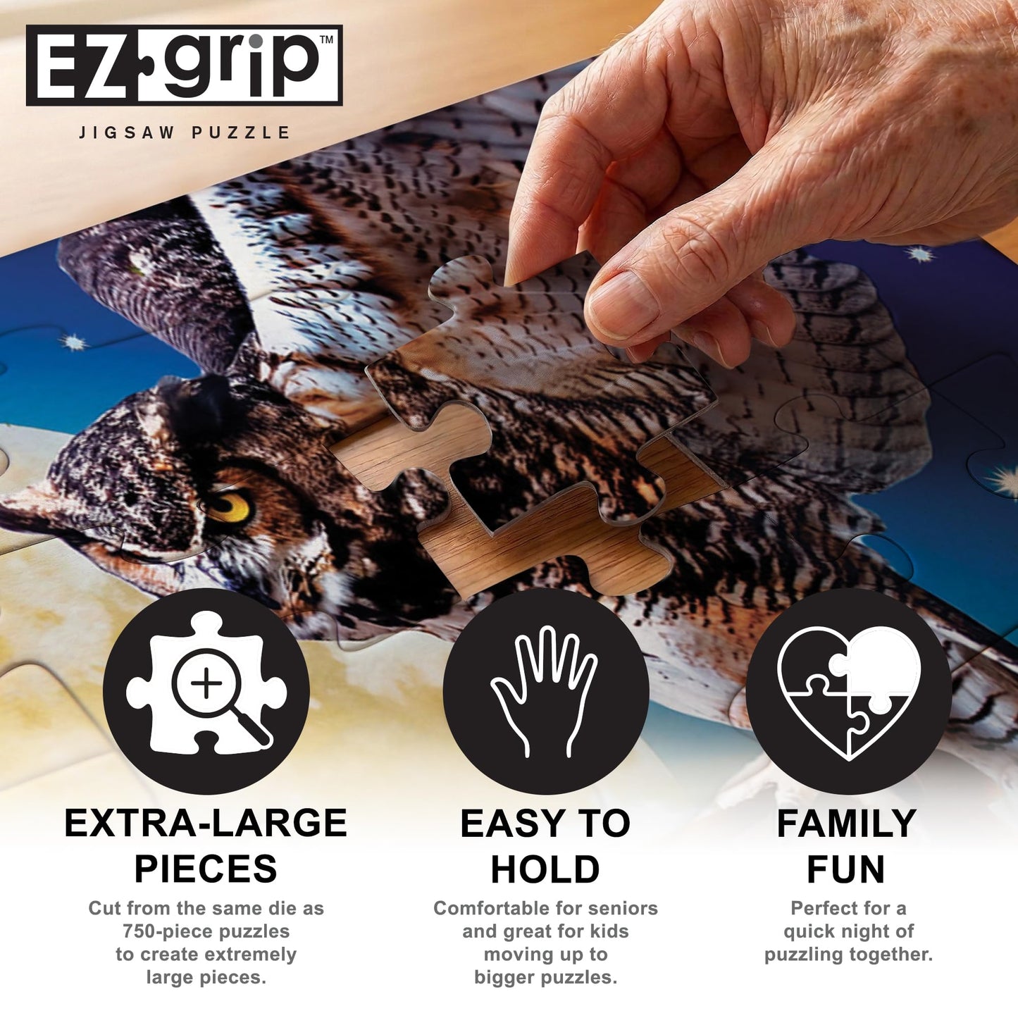 Masterpieces 300 Piece EZ Grip Jigsaw Puzzle - Night Owls Study Group - 18"x24"