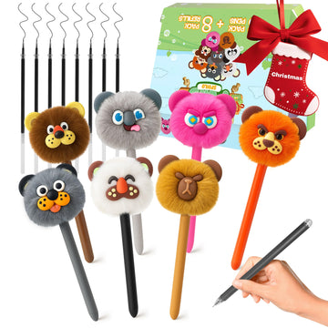 8 Pack Valentines Day Gifts for Kids Classroom - Fuzzy Pens for Kids & Fun Pens for Kid, Fuzzy Pen for Valentine's Party Favors Gifts & Galentines