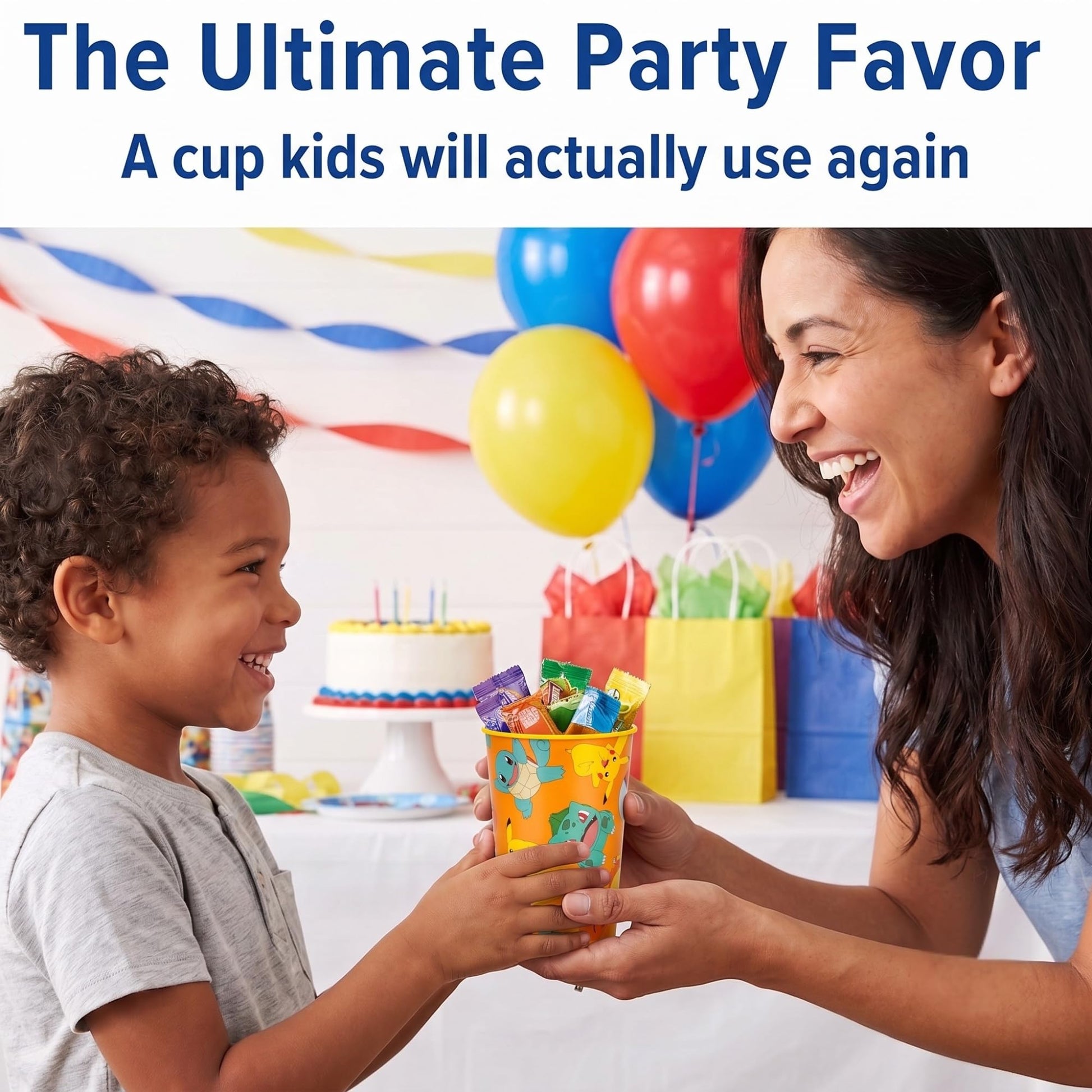Unique Pokemon Cups - 6 Pack - Plastic Reusable Party Favor Cups 16 oz - Pokemon Birthday Decorations and Party Supplies - for Water, Juice, Goodie