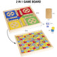 12 Inch Wooden Ludo Board Game & Snakes and Ladders 2-in-1 Reversible Classic Board Game for Kids and Adults, Includes 1 Parcheesi Board, 2 Dice, 1