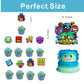 25pcs Cartoon For Geometry Aesthetic Dash Birthday Decorations with 24pcs Cupcake Toppers, 1pcs Cake Topper for Birthday Party Supplies.