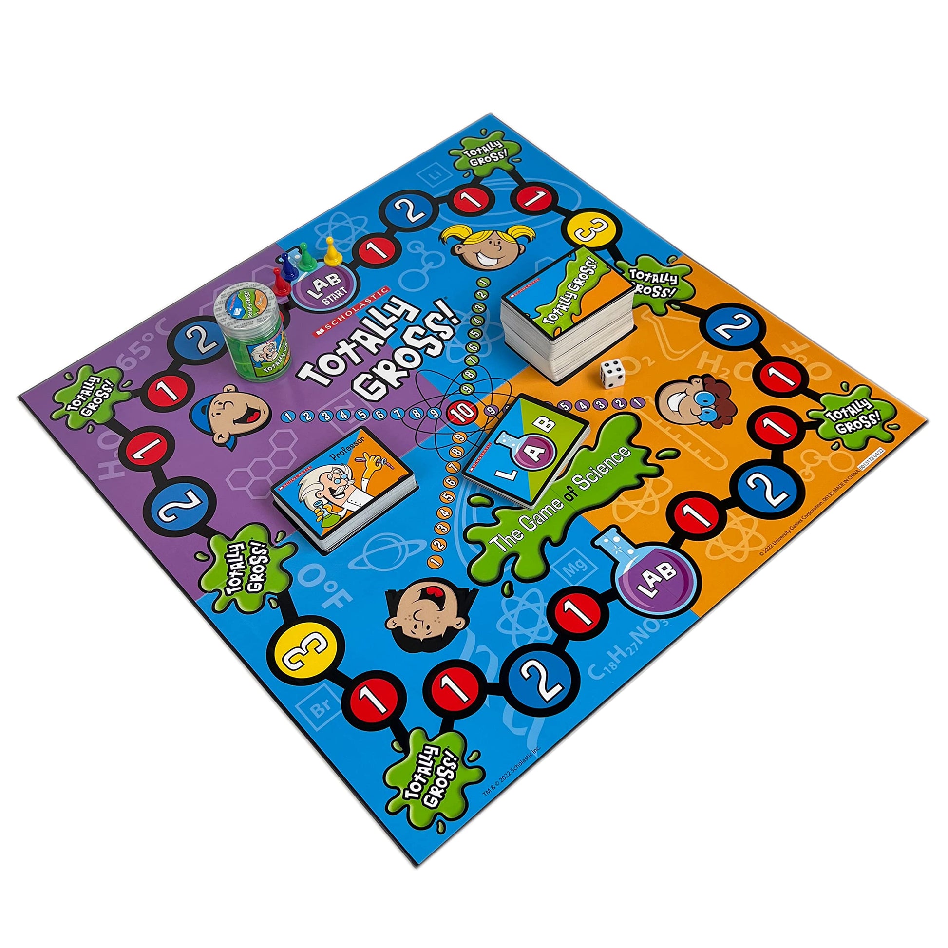 University Games, Scholastic Totally Gross Game of Science Including Real Slime, for 2 to 4 Players Ages 6 and Up