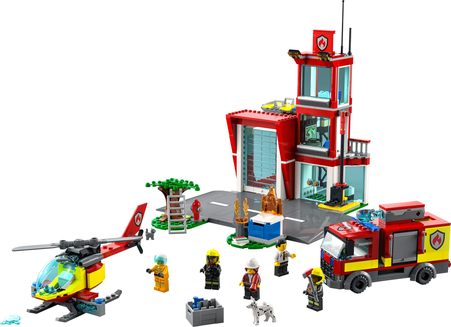 Lego City Fire Station Set 60320 with Garage, Helicopter & Fire Engine Toys Plus Firefighter Minifigures, Emergency Vehicles Playset, Gifts for Kids