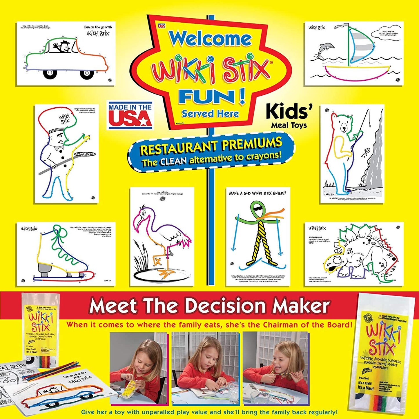 WikkiStix Mini Play Paks, 250 Individual paks! Great for Restaurants, Parties, Travel, classrooms Giving, Made in The USA!