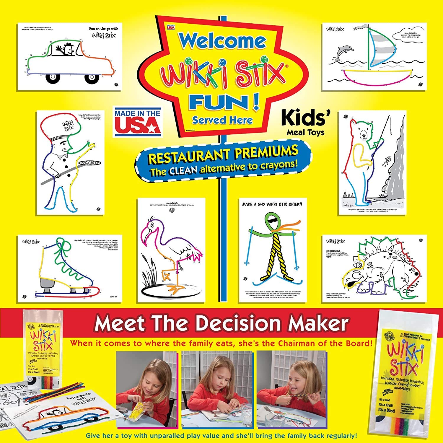 WikkiStix Mini Play Paks, 250 Individual paks! Great for Restaurants, Parties, Travel, classrooms Giving, Made in The USA!