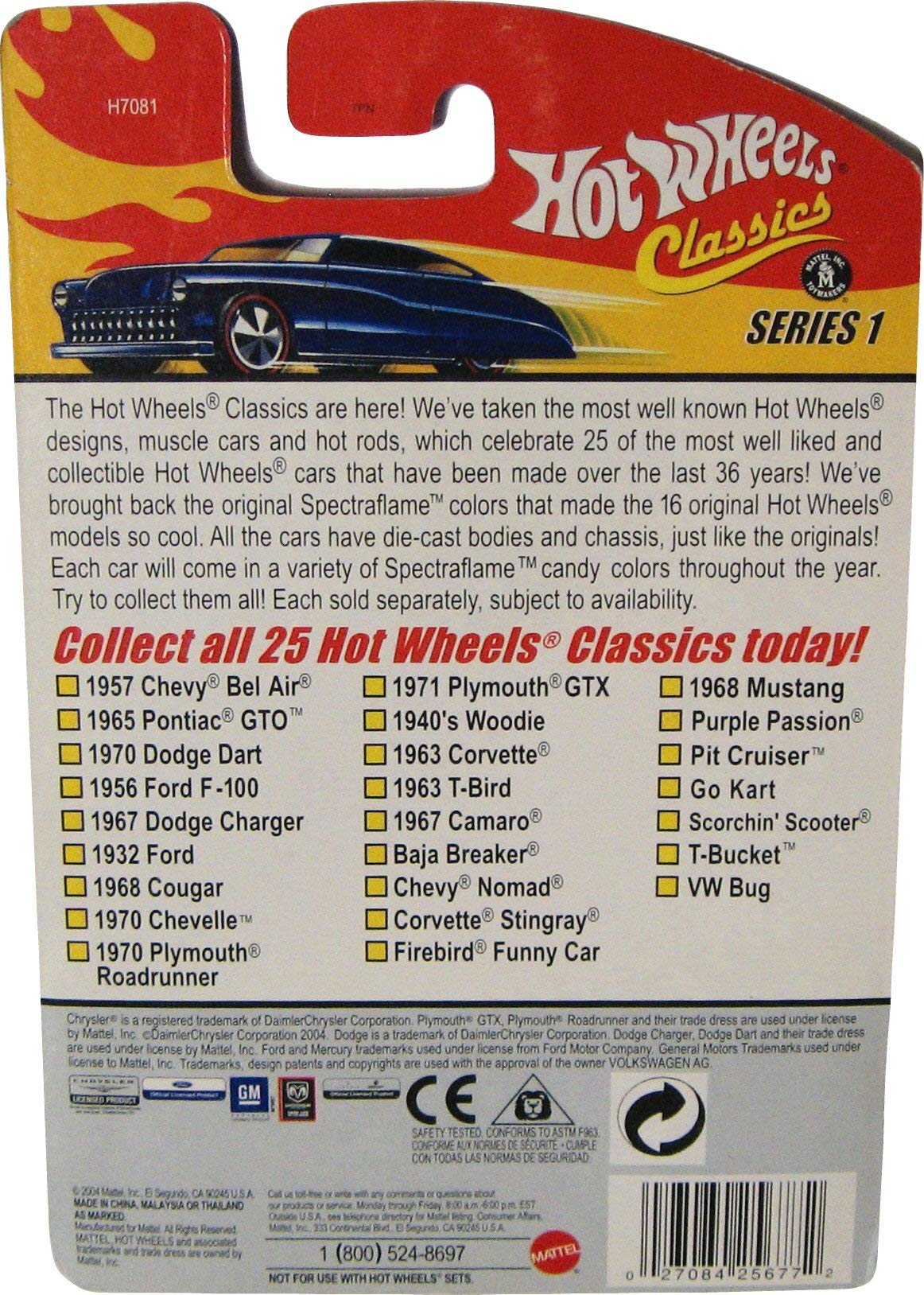 Hot Wheels Classic Series 1: Chevy Nomad #16 of 25 1:64 Scale Collectible Die Cast Car with a Special Spectraflame Paint