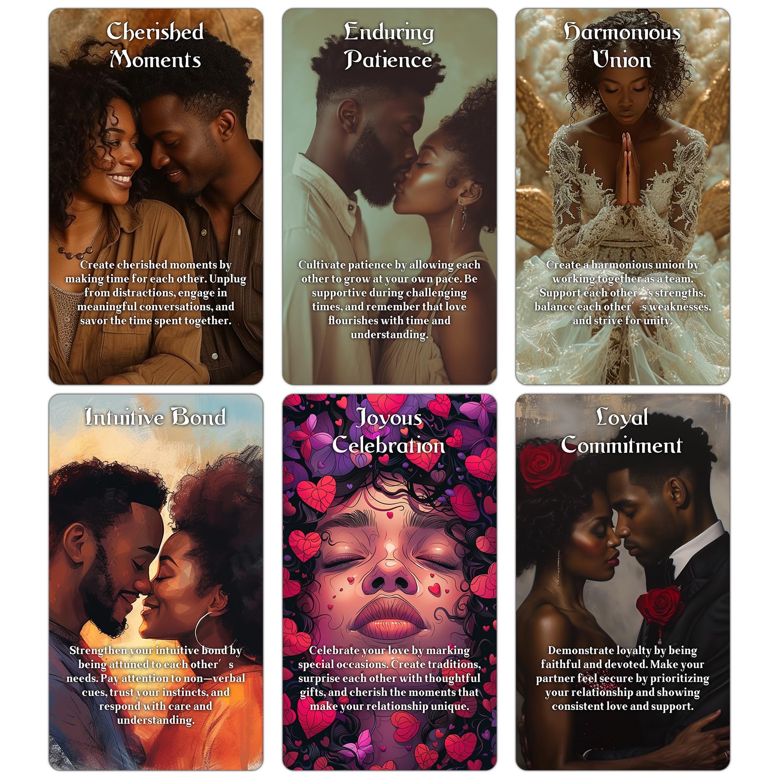 ZZBUY Confession of Soulmate Oracle Cards, African American Black Love Oracle Cards Deck with Meanings on Them, Soulmates and Twin Flames Oracle Cards