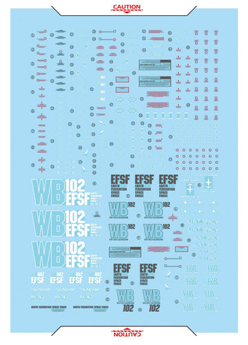 ANSAI Decals Water Sticker Fits MG 1/100 RX 78 2.0 VER 3.0 DIY Modeling Decals