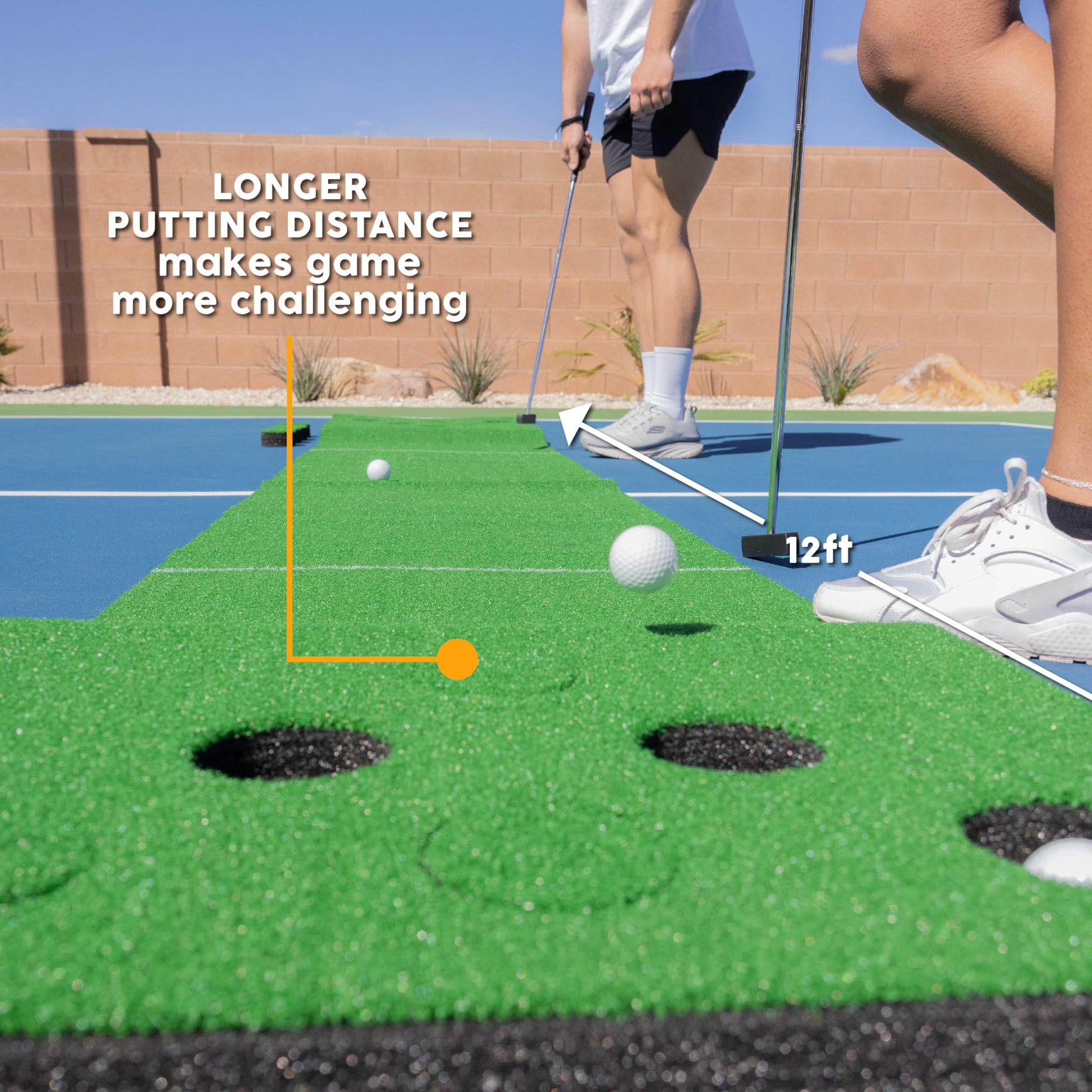 Golf Putting Game 12 ft Foldable with 12 Cup Covers and Storage Bag