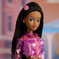 Barbie Signature My Scene Jai Doll and Accessories, Black Braids, Y2K-Inspired Outfit with Pink Top, Vinyl Jacket, Floral Flare Pants and Doll Stand