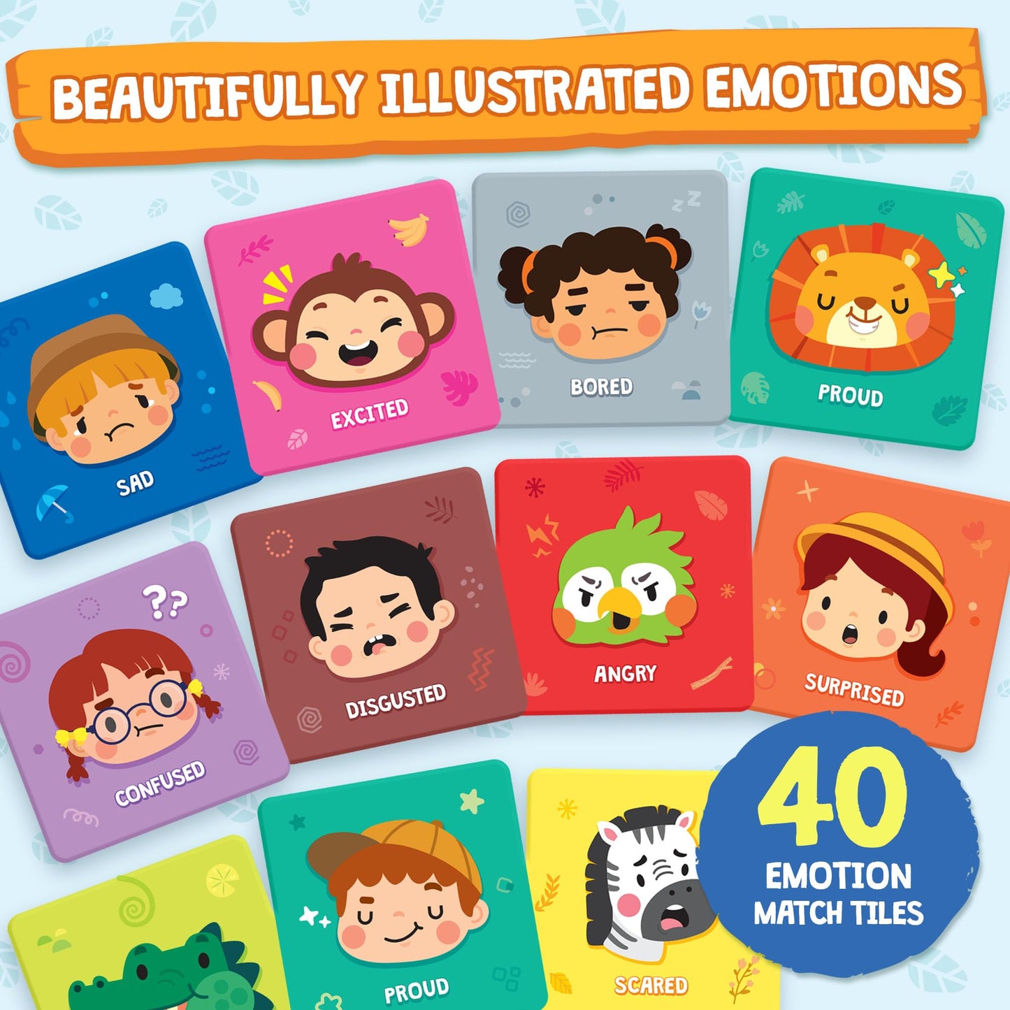 ThinkPsych Find & Match - Feelings Safari | Emotions Matching Game for Kids | Therapy Games for Kids | Social Emotional Learning Activities | Play