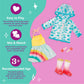 Glitter Girls - 14-Inch Doll Clothes - Smile! Rain Or Shine Outfit - Rainbow Dress, Hair Clips, Raincoat, and Rain Boots - Toys, and Accessories
