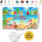 Christmas in July Backdrop 72.8'' x 43.3'', Christmas in July Background Banner Party Decorations with Beach Snowman Santa for Summer Holiday Hawaiian