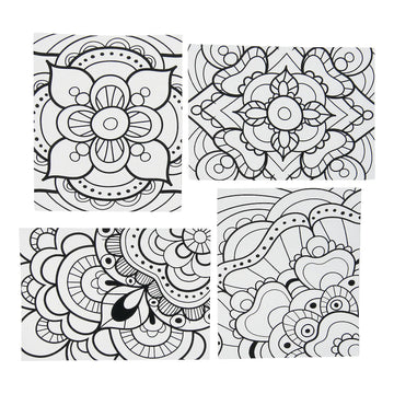 Color Your Own Fuzzy Mandala Design Posters - Bulk set of 24 - Crafts for Kids and Fun Home Activities