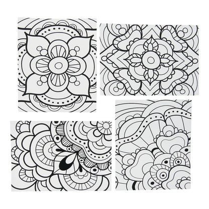 Color Your Own Fuzzy Mandala Design Posters - Bulk set of 24 - Crafts for Kids and Fun Home Activities