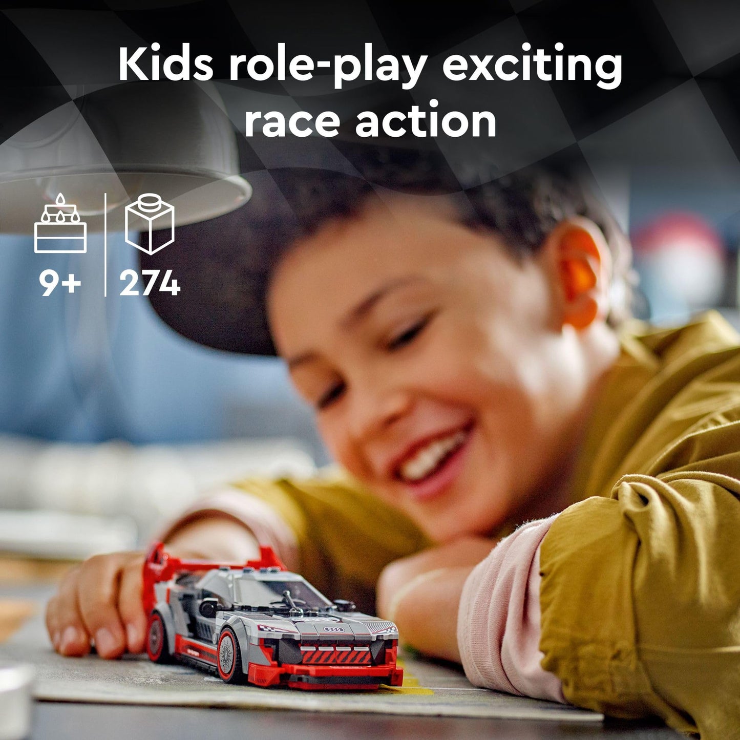 LEGO Speed Champions Audi S1 e-tron Quattro Race Car Toys - Building Toys for Kids, Boys & Girls, Ages 9+ - Design Details & 1 Minifigure - Car Model