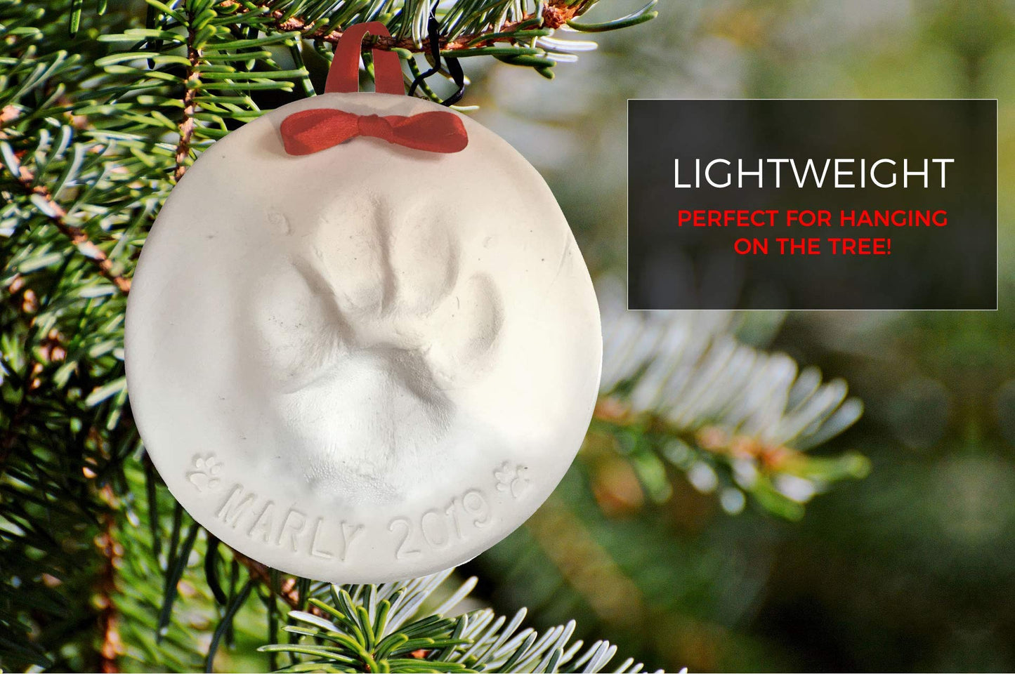 Ultimate Pawprint Keepsake Kit (Makes 2) - Paw Print Christmas Ornament w/ Bonus Personalization Tool & Display Stands! For Dogs, Cats & Pets
