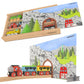 Wooden Train Set 12 PCS Magnetic Toy Train Cars with Storage Box Cover Tunnel Compatible with Thomas Brio Melissa and Doug Wooden Railway Toys