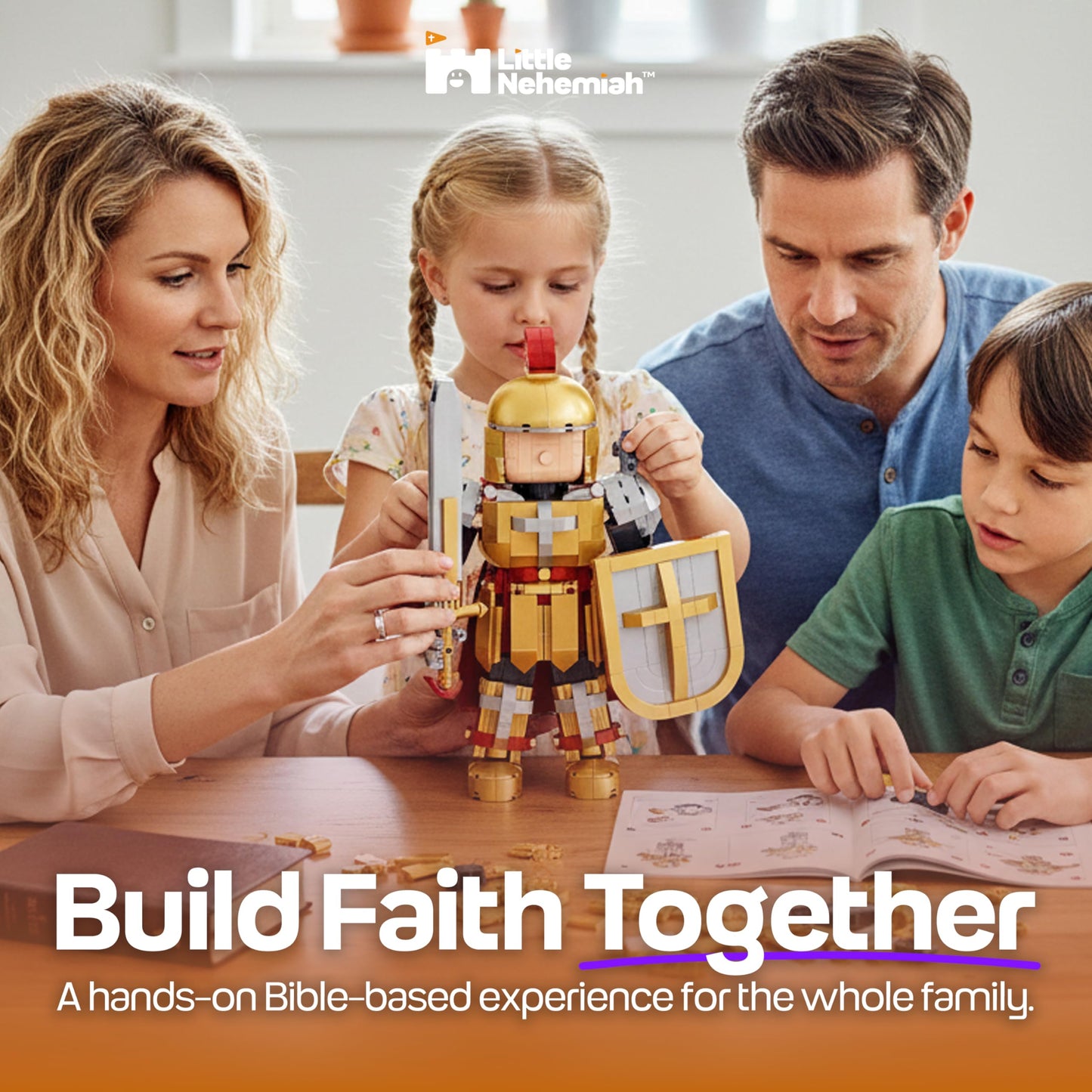 Little Nehemiah Armor of God Christian Building Blocks 1080pcs Bible Building Set for Kids 8+ Bible Story and Bricks Educational Religious Toy