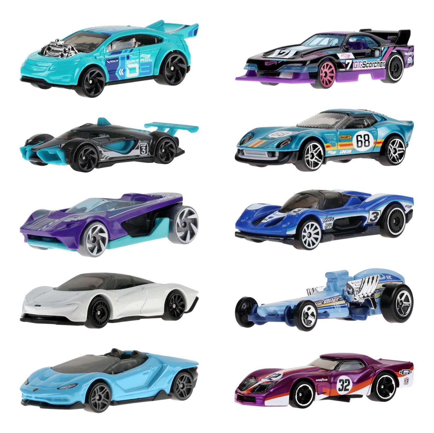Hot Wheels 10-Pack of Toy Race Cars (Styles May Vary)
