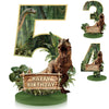 Dinosaur Table Decorations, Dinosaur Centerpieces for 5th Birthday Decorations for Boys Dino Theme Number Sign Party Supplies Photo Props (Number 5)