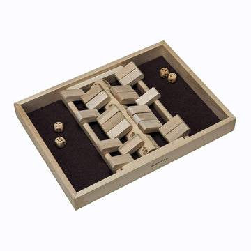 WE Games Wooden Shut the Box Game 2 Player, Double-Sided Shut the Box Game 10 Number Flips Tiles, Dice Games for Adults, Classic Pub Games & Tabletop