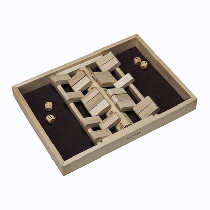WE Games Wooden Shut the Box Game 2 Player, Double-Sided Shut the Box Game 10 Number Flips Tiles, Dice Games for Adults, Classic Pub Games & Tabletop