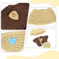 17cm Kawaii Doll Clothes Set for Labubu, 3-Piece Handcrafted Crochet, Compatible with 5.91-6.7inch Dolls, Hand Crocheted Hat, Sweaters, Bag (Knitted