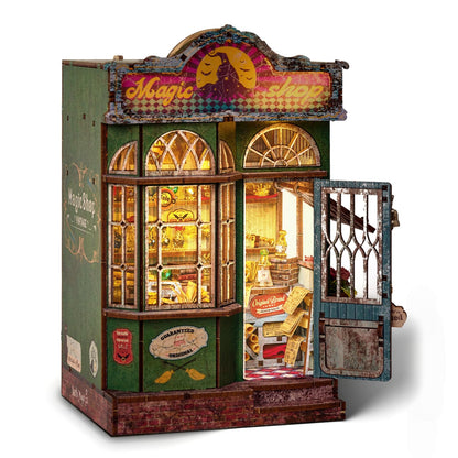 Book Nook Kit, Creative DIY Miniature House Dollhouse Kit Magic Shop