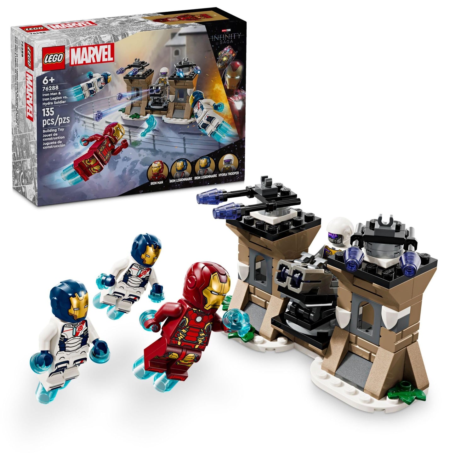 LEGO Marvel Iron Man & Iron Legion vs. Hydra Soldier Building Set, Avengers Toy for Creative Kids & Super Hero Fans, Marvel Gift for Boys & Girls Ages