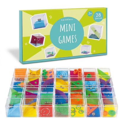 THE TWIDDLERS 28 Pack Brain Teaser Puzzle Cubes, Kids Party Favors - Assorted Difficulty Levels, Christmas Goodie Bag Fillers, Birthday Party Toys