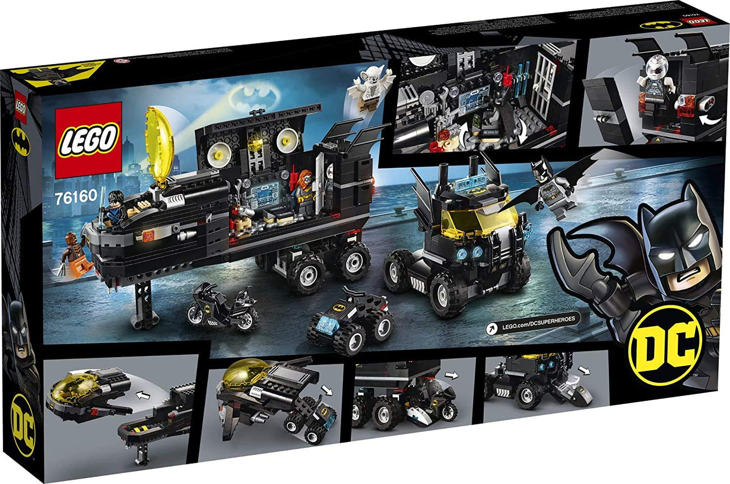 LEGO DC Mobile Bat Base 76160 Batman Building Toy, Gotham City Batcave Playset and Action Minifigures, Great ‘Build Your Own Truck’ Batman Gift for