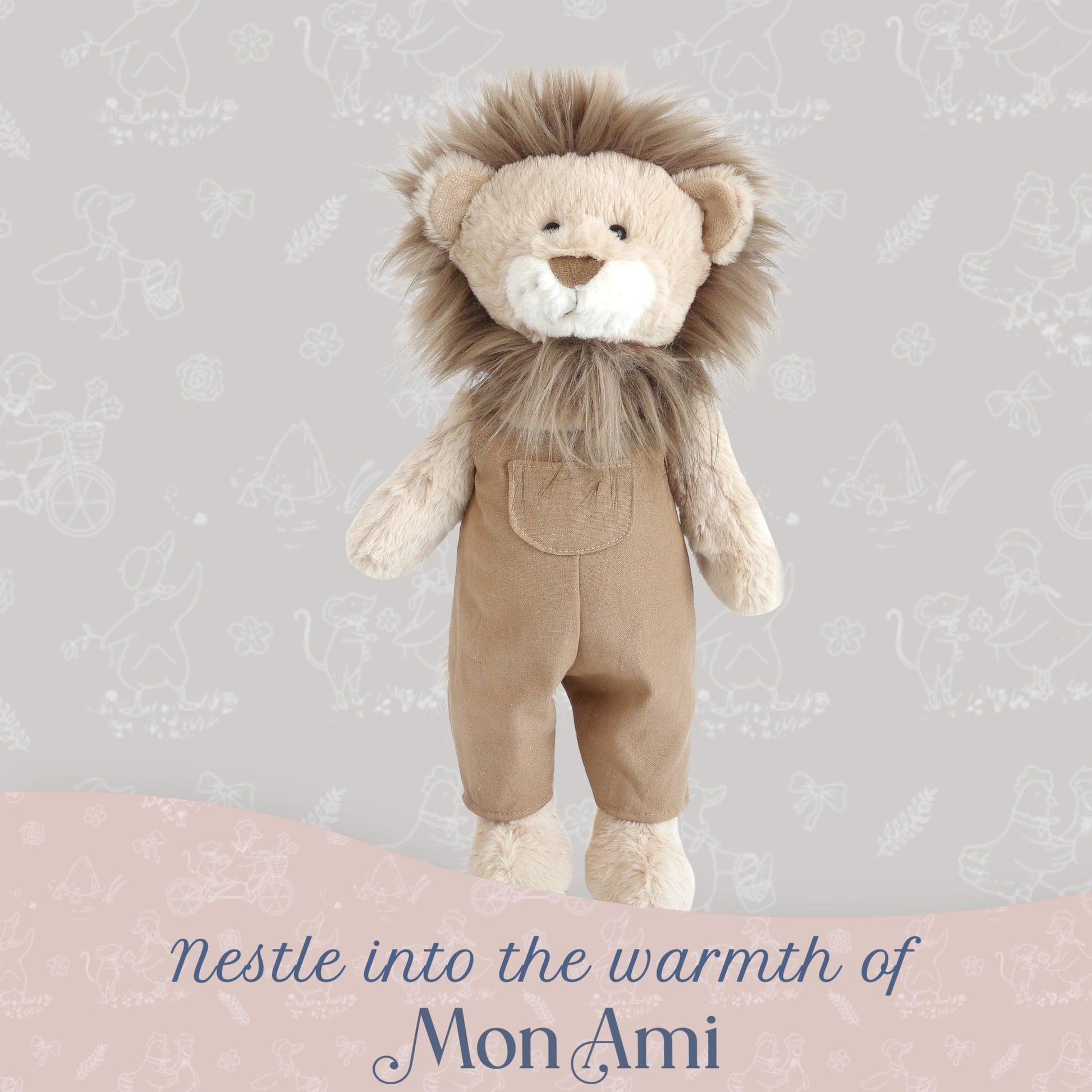 MON AMI Leon The Lion 16-Inch Stuffed Animal, Soft Majestic Plush Boys