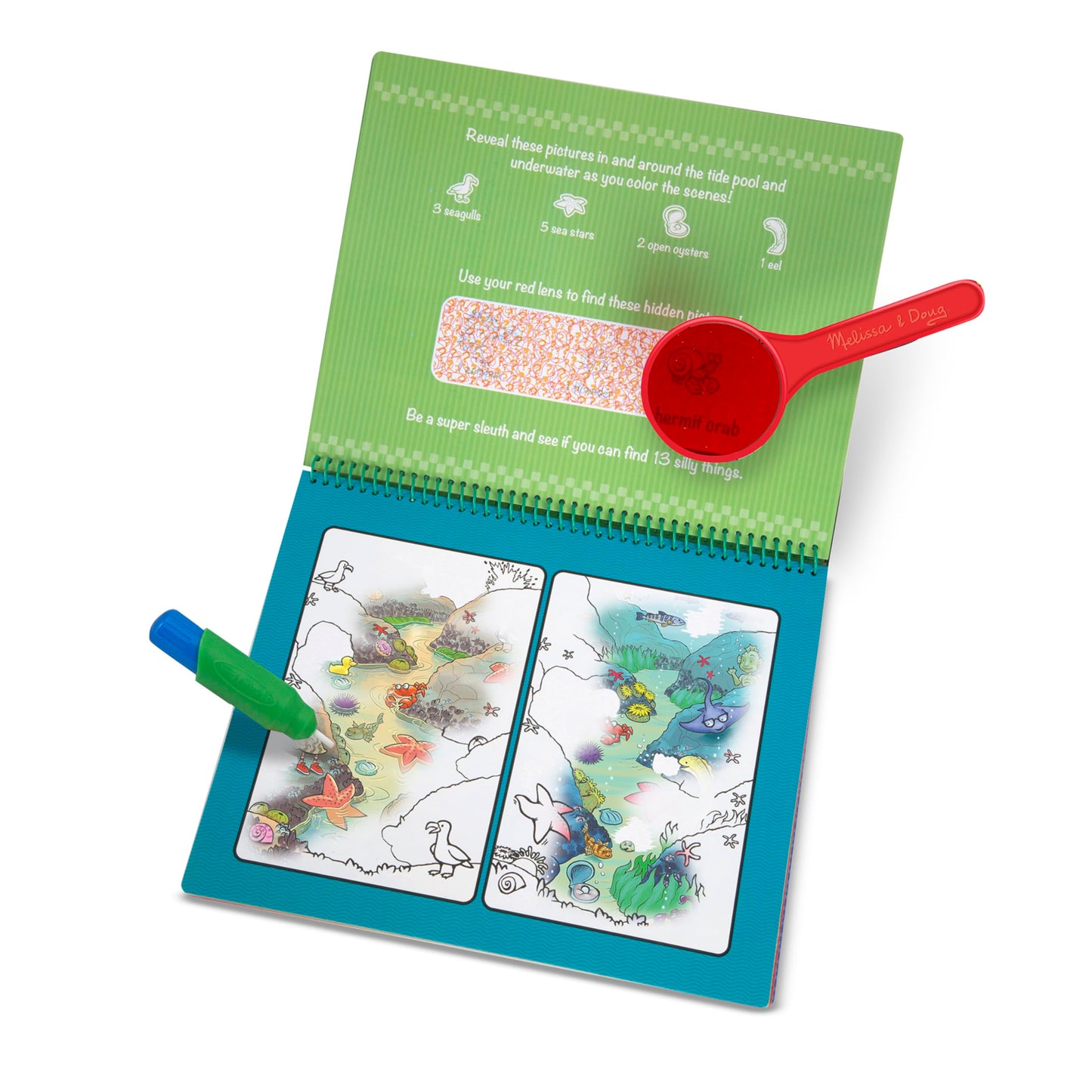 Melissa & Doug On the Go Water Wow! Reusable Water-Reveal Deluxe Activity Pad - Animal Antics