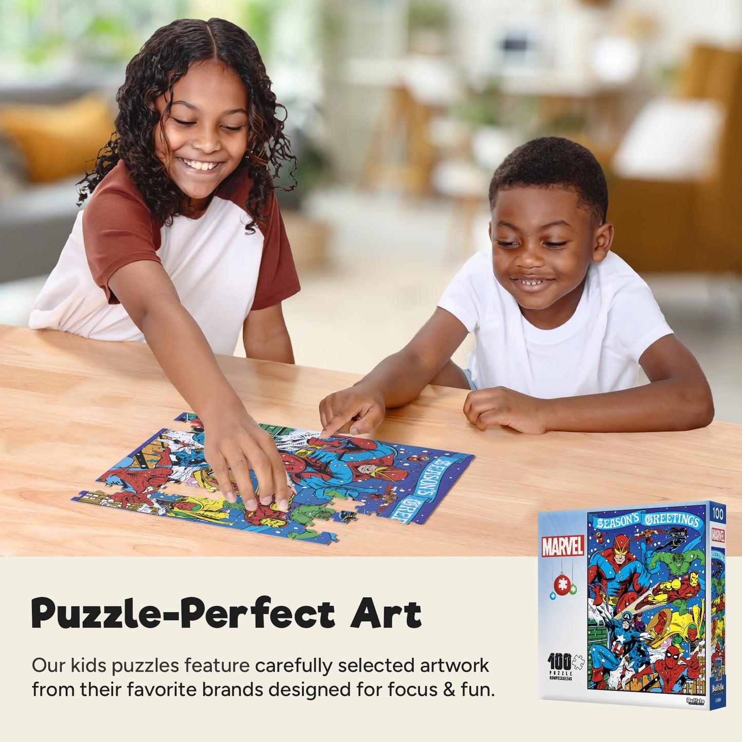 Buffalo Games - Season's Greeting - 100 Piece Puzzle for Kids Ages 6+