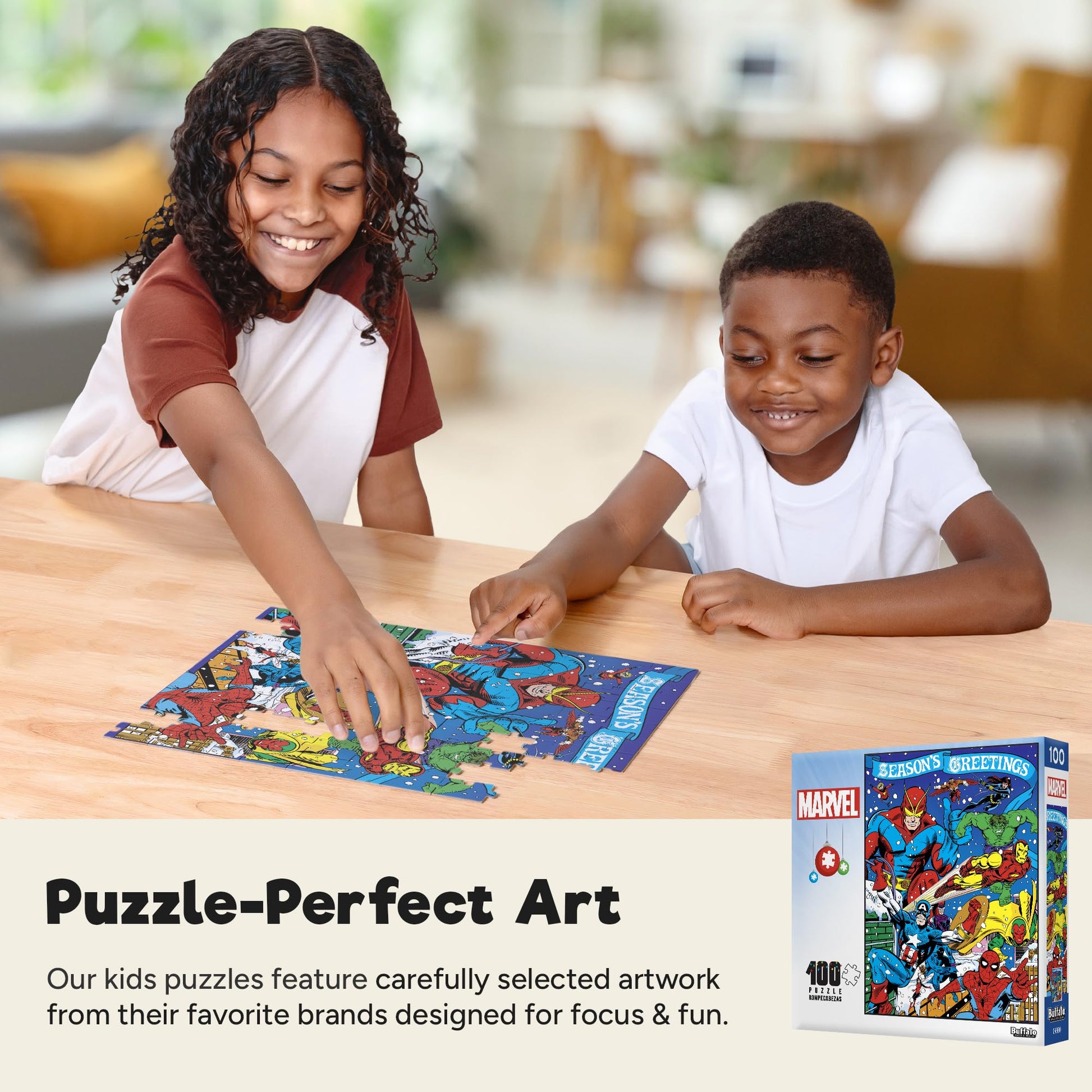 Buffalo Games - Season's Greeting - 100 Piece Puzzle for Kids Ages 6+