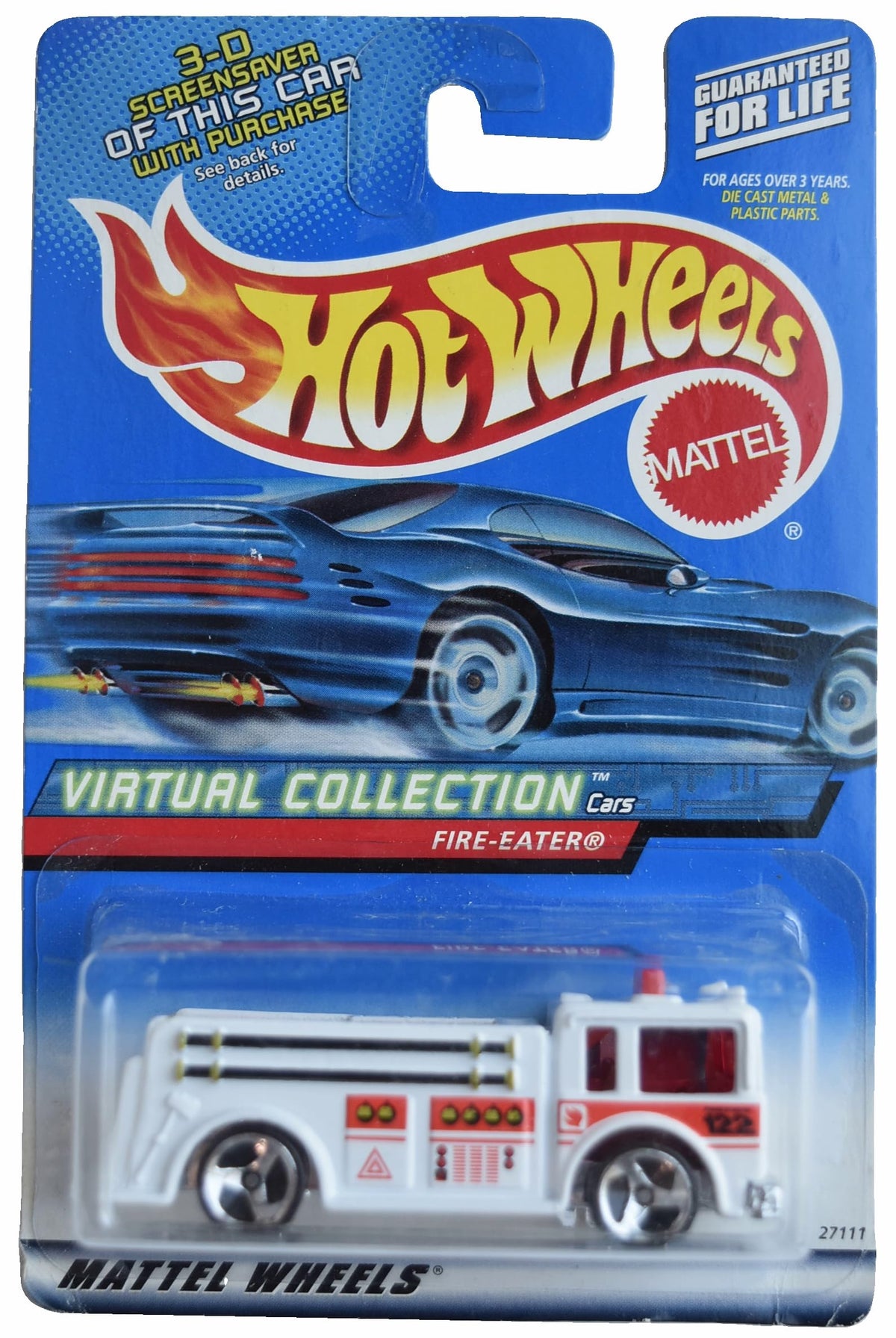Hot Wheels Fire Eater, Virtual Collection [White] 3 Spoke