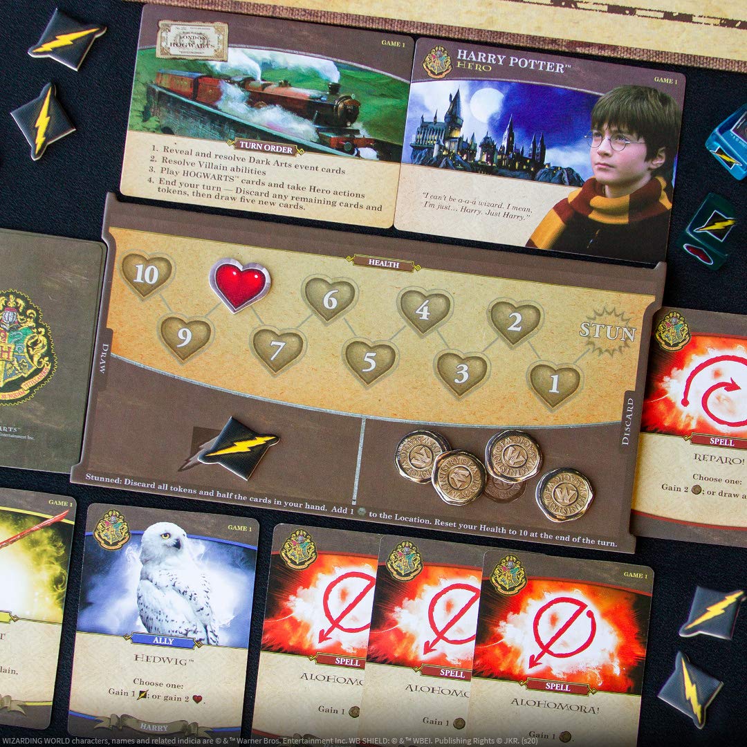 USAOPOLY Harry Potter Hogwarts Battle Cooperative Deck Building Card Game | Official Licensed Merchandise Board Great Gift for Fans Movie artwork