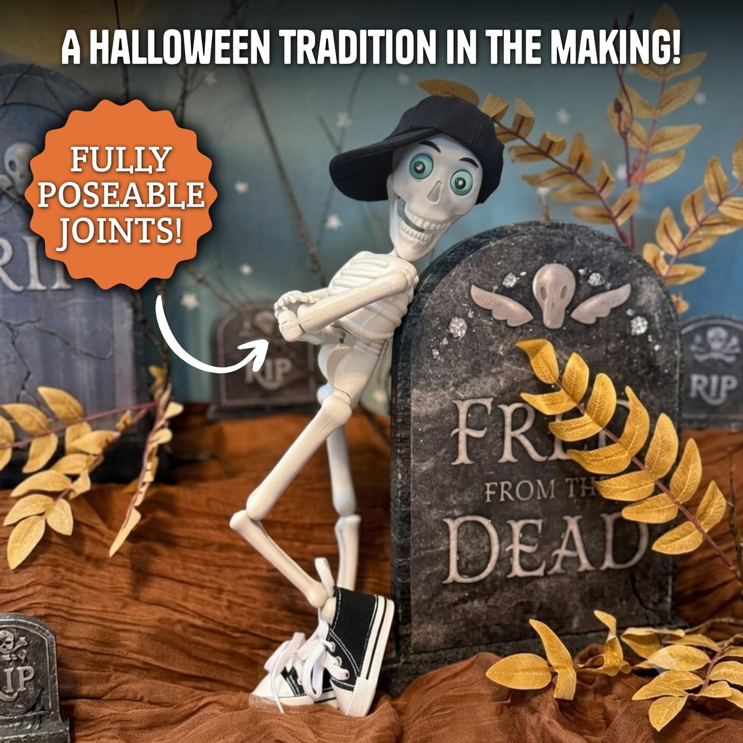 Fred from the Dead Skeleton Doll and Book Set | Children's Book with Toy | Interactive Story for Kids | Halloween